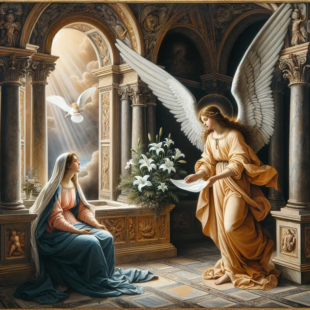 Como a Anunciação é retratada na arte italiana?