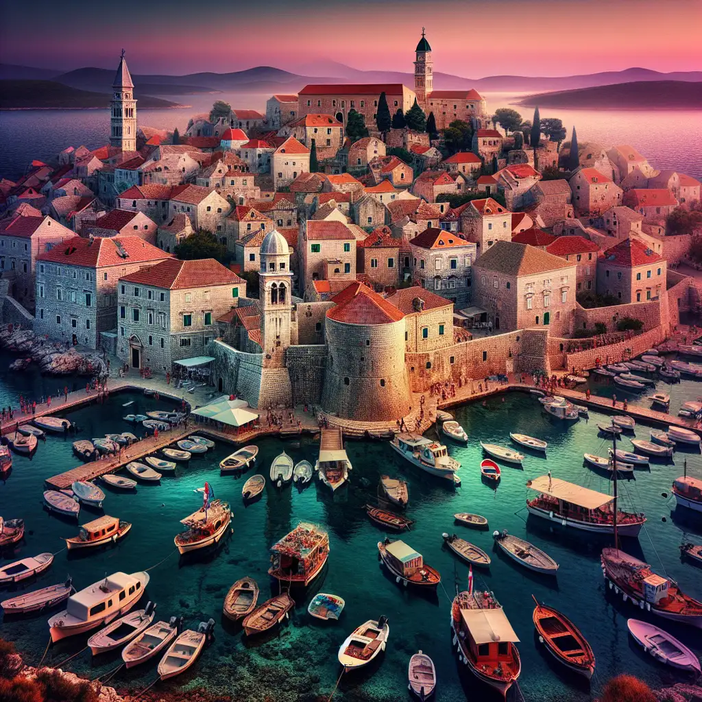 Qual é a cidade croata famosa por suas fortificações?