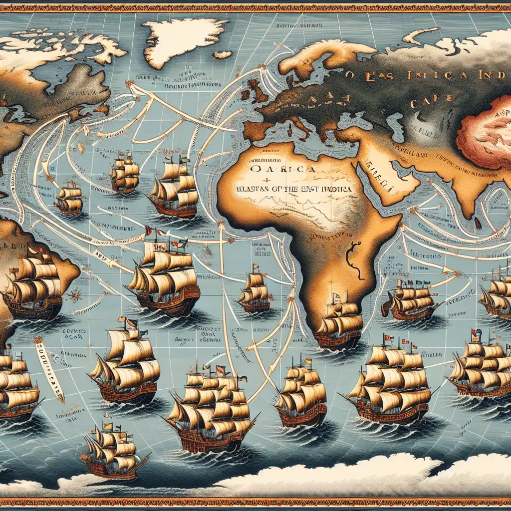 Qual era a rota portuguesa para a Índia Oriental?