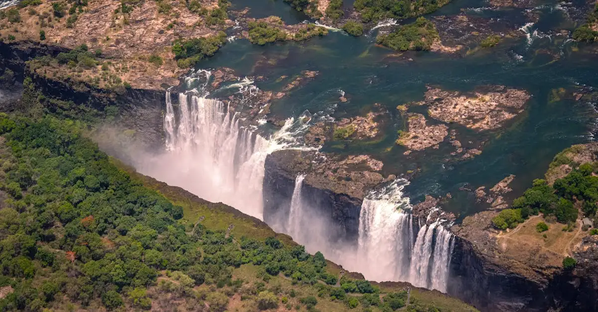 Qual é o rio que separa Zâmbia e Zimbábue?