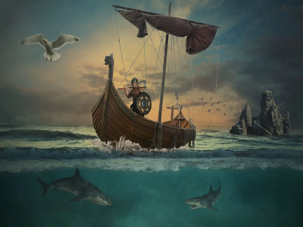 Como os inimigos retratavam os vikings em suas histórias?