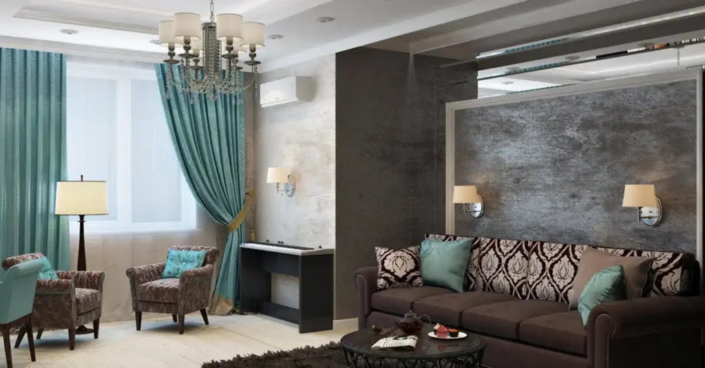 Quais cores de cortinas combinam com sofá verde?